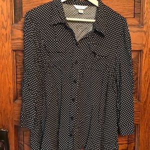 Christopher & Banks Polka Dot Blouse in Petite XL